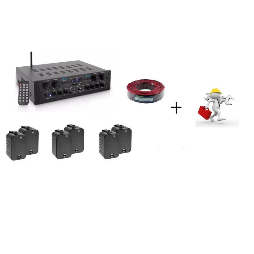 Kit de Música Ambiental 6 Parlantes + Instalación